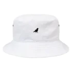 カラス工房のドット画カラス(黒) Bucket Hat