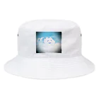 Famille de baleines(ファミールデバレーヌ)のピースしてる猫雲(にっこり) Bucket Hat