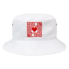 multiのチャイナ風 ハート ドット絵 Bucket Hat