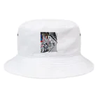 ニューヨークのシアトルのウォールアート Bucket Hat