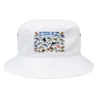 猫と釣り人のSaltwater fish_3CW_BG Bucket Hat