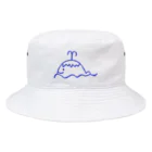 ぱルル屋のあすも楽しい くじらさん 線青 Bucket Hat