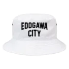 JIMOTOE Wear Local Japanの江戸川区 EDOGAWA CITY ロゴブラック バケットハット