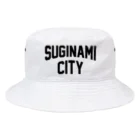 JIMOTO Wear Local Japanの杉並区 SUGINAMI CITY ロゴブラック バケットハット