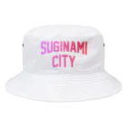 JIMOTO Wear Local Japanの杉並区 SUGINAMI CITY ロゴピンク バケットハット
