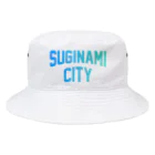 JIMOTOE Wear Local Japanの杉並区 SUGINAMI CITY ロゴブルー Bucket Hat