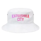 JIMOTOE Wear Local Japanの葛飾区 KATSUSHIKA CITY ロゴピンク Bucket Hat