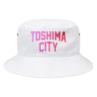 JIMOTOE Wear Local Japanの豊島区 TOSHIMA CITY ロゴピンク Bucket Hat