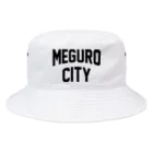 JIMOTOE Wear Local Japanの目黒区 MEGURO CITY ロゴブラック バケットハット