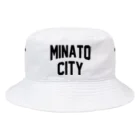 JIMOTO Wear Local Japanの港区 MINATO CITY ロゴブラック Bucket Hat