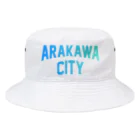 JIMOTO Wear Local Japanの荒川区 ARAKAWA WARD ロゴブルー バケットハット