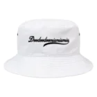 DooDooDooMiuMiuMiuの筆記体ロゴ-black- Bucket Hat