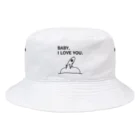 街のいろどりのヘビヘビベイビー(黒・表面プリント) Bucket Hat