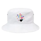 イラスト MONYAAT のくろねこの風船の種*A Bucket Hat