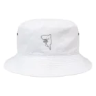 ainoのサメさんとお花(モノクロ) Bucket Hat