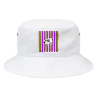 usa100の【白】紫黄色ストライプ羊 Bucket Hat