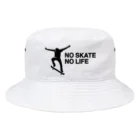 DRIPPEDのNO SKATE NO LIFE 黒ロゴ バケットハット