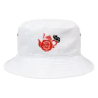 Tea&Shop Chamelionのティーポット付きかめちゃん Bucket Hat