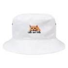 Le Chat Mignonne ル・シャ・ミニョンヌの【バケットハット】ラテ子のお目目がたまらん可愛いロゴ入り英文白文字【ハット帽子】 Bucket Hat