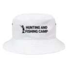 Hunting and Fishing Campのロゴ横 バケットハット