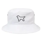 ゴールデンレトリバーわんちゃん犬のゴールデンレトリバーのシンプルシルエット Bucket Hat