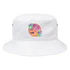 星架月の「窓際の夏」夕焼け・朝顔縁・ネコ Bucket Hat