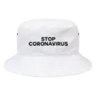 TOKYO LOGOSHOP 東京ロゴショップのSTOP CORONAVIRUS-ストップ コロナウイルス- Bucket Hat