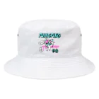 PUMGPINGのプロテインを飲むウシさんバケットハット（ホワイト） Bucket Hat