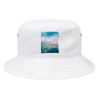 【ホラー専門店】ジルショップの油絵風の癒しデザイン(ターコイズブルー) Bucket Hat