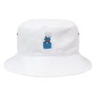 nyakamoの巻きしいたけ柄マキシ丈ワンピを着た猫 Bucket Hat
