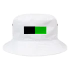 手描きのエトセトラの黒×緑 ２色バイカラー Bucket Hat