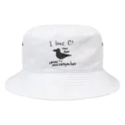 野鳥、カラスストアのI love hasibuto  ハシブト大好き Bucket Hat