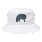 文様動物園 Pattern Zoo Museum shopの算木崩し(青) × コビトカバ Bucket Hat