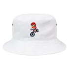 マボ@ロードバイクマンのロードバイクマン（レッド） Bucket Hat