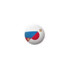 当事者メディカルアートの「ロシア語話せます」缶バッジ（ロシア・日本国旗） Tin Badge