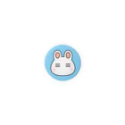 ひろねこ号＠LINEスタンプ販売中のウサボーの缶バッチ（水色）32mm Tin Badge