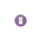 岩と猫の肩にロープをかけた猫ちゃん缶バッジ（紫） Tin Badge