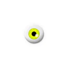 しーちゃん(ロサンゼルスの暴れ馬)の目玉の色違い黄色💛 缶バッジ