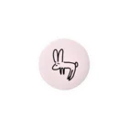 へんてこの５秒で描いたウサギ　ピンク 缶バッジ