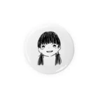 きゅーちゃんのグッズの黒髪Girl Tin Badge