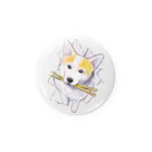 ムシコ・アニマルズ Musico Animalsのドラムスティック☆マハロ（コーギー） Tin Badge