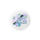 文鳥さんと仲間たちの桜文鳥とパンジー Tin Badge