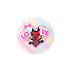 PINK FUKUMIYAのキュートな赤茶ねこ 缶バッジ/うちわ LOVE② Tin Badge