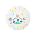 greetenの猫ちゃん組体操　運動会 Tin Badge