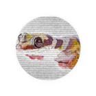 【CPPAS】Custom Pet Portrait Art Studioの黄色と白のヒョウモントカゲモドキ - レンガブロックの背景 缶バッジ
