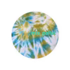 Mix pallet りょうのタイダイ染めプリント　黄緑×水色 Tin Badge