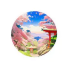 Beautiful_Landscapeの桜・鳥居・青空　その１ Tin Badge