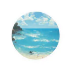 Beautiful_Landscapeの夏・ビーチ・砂浜・海　その１ Tin Badge