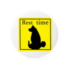 いっぷく処 てんてんのもっちり柴シルエット１(Rest time) Tin Badge