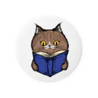 TAKE-TONの読書ねこ Tin Badge